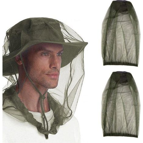 Moustiquaire Tete - Nylon 70D - Pour Apiculture Et Activites En Plein Air - Unisexe - 3 Pieces