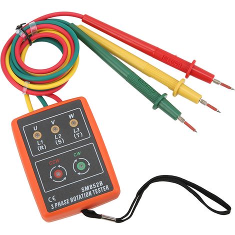 SM852B digitaler 3-Phasen-Drehrichtungstester, tragbar, erweiterter Bereich 60600V AC, für elektrische Steuerung und Drehrichtungsmessung. (1/5)