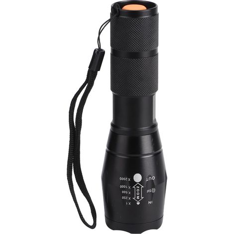 Lampe torche LED RGBW 4 couleurs en 1, zoom télescopique, étanche, camping extérieur, lumière noire (1/5)