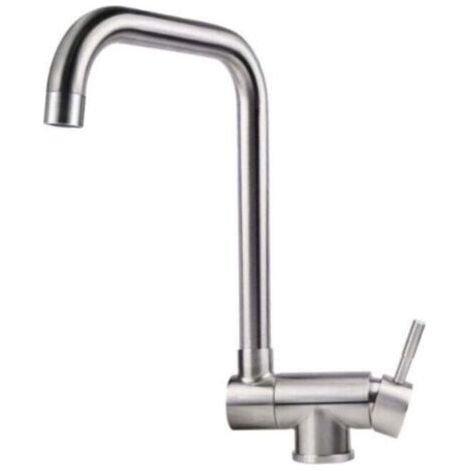 Robinet de Cuisine Rabattable , Mitigeur Evier Repliable en Acier Inoxydable devant Fenêtre, Robinet Évier Pivotant à 360º Brossé TRIMEC