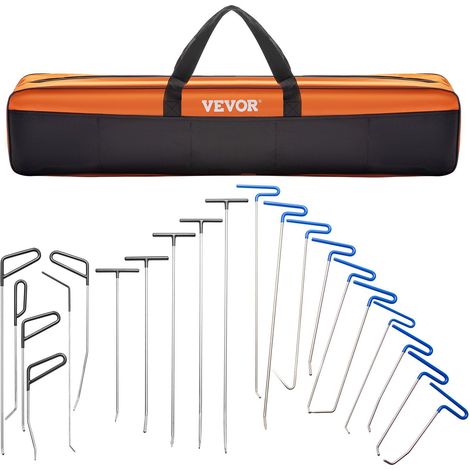 Kit de débosselage professionnel 21 tiges en acier inoxydable pour réparations sans peinture, idéal pour bosses et impacts de grêle. (1/5)