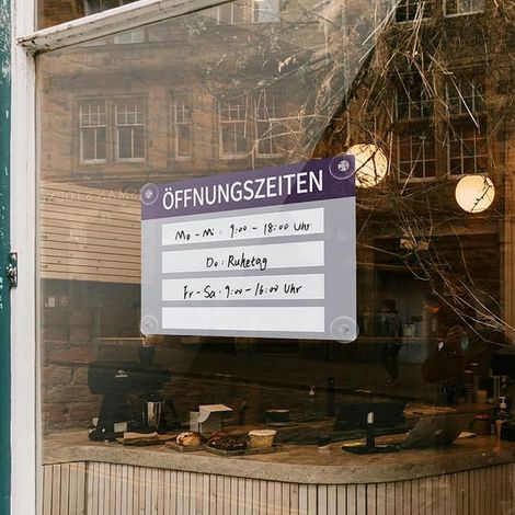Acrylic Glass Opening Time Plate - Open Closed Opening Hours Sign Writable Opening Hours Sign with Suction Cups for Glass Doors and Windows (1/4)