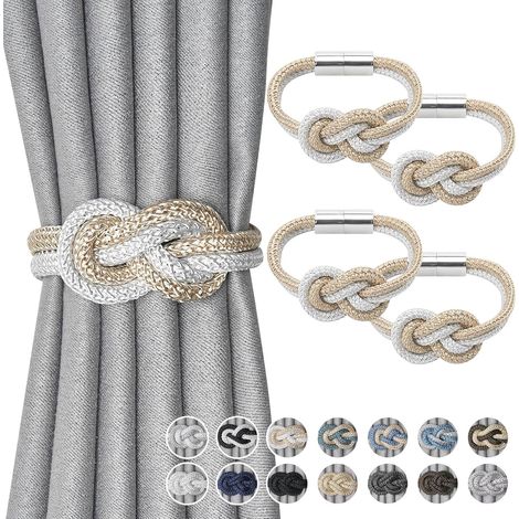 Mini embrasses magnétiques pour rideaux Style nordique Simple Embrasse de rideau Élégante garniture décorative pour rideaux Cravate de retenue pour fenêtres de maison Drapery, Beige (1/5)