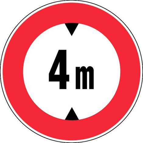 Novap – Panneau de signalisation rigide hauteur limitée 4m – Ø300mm en polystyrène choc – Trous de fixation – 4063430