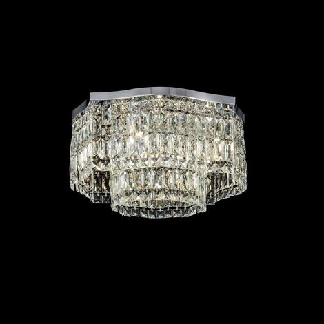 Plafonnier plafonnier lampe de salon lampe de salle à manger cristaux métalliques E14 (1/2)