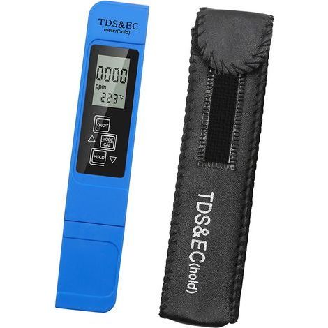 TDS- und EC-Messgerät, kompakter, tragbarer LCD-Bildschirm, 3-in-1-Wasserqualitäts- und Temperaturmessgerät in Stiftform für Aquarium und Schwimmbad, Blau (1/5)