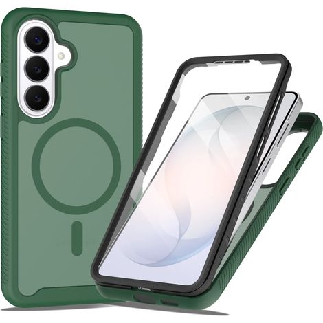 (Vert, Galaxy A17) Coque de téléphone 2-en-1 antichoc, ultra-résistante, transparente et givrée, avec protection d'écran magnétique (1/5)