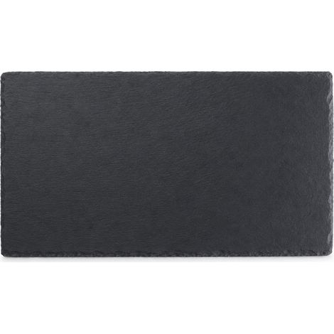 Plat à sushi en ardoise naturelle noire 40 x 20 cm — plateau de présentation pour pierrade (1/5)