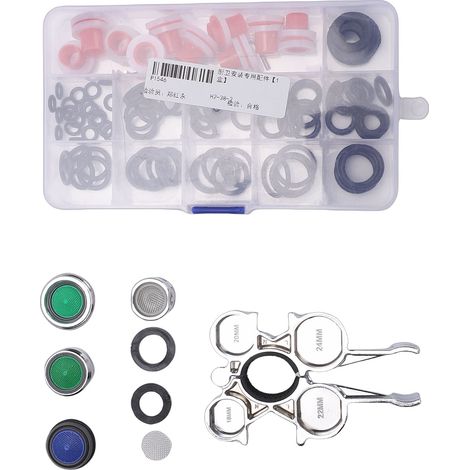 Outil de retrait d'aérateur de robinet 12 en 1, clé multifonctionnelle pour cuisine et salle de bain, outil universel pour robinet d'évier compatible avec TT TJ JR STD TF M16 M18 M20 M22 M24 (1/5)