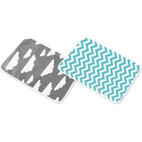 Lot de 3 matelas à langer Dipper, Maveek, matelas à langer portable pour tout-petits, imperméable, de qualité supérieure, doublure de matelas à langer, tapis de jeu (vert, blanc et bleu) (1/5)