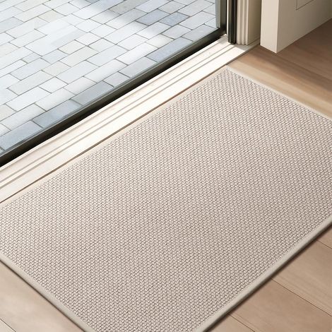 Tapis de Porte Paillasson, 45x75cm Interieur et Extérieur Antidérapant Absorbant Facile à Nettoyer Lavable en Machine Tapis d'Entrée Fin Tapis Absorbantes pour Chien, Entrée (1/5)