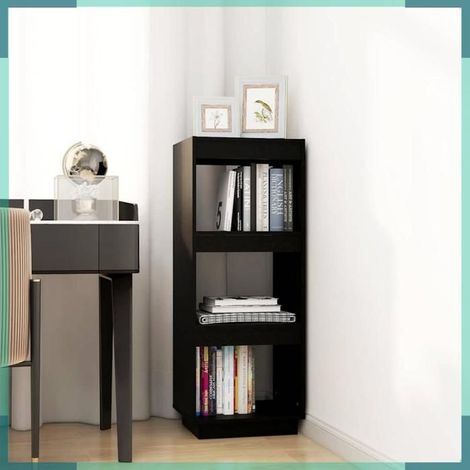 810848 Bibliothèque/Séparateur de pièce noir 40x35x103 cm pin massif (1/5)