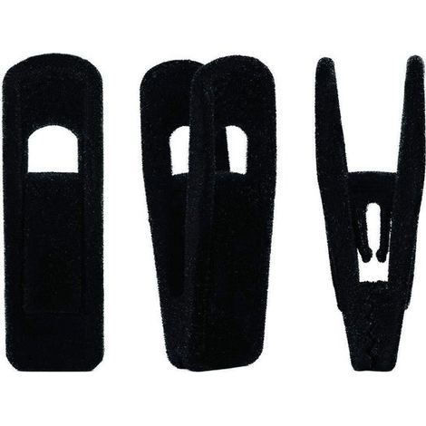 20er-Packung dunkelgraue, rutschfeste, beflockte Hosen- und Rockaufhängerclips aus Kunststoff. (1/5)