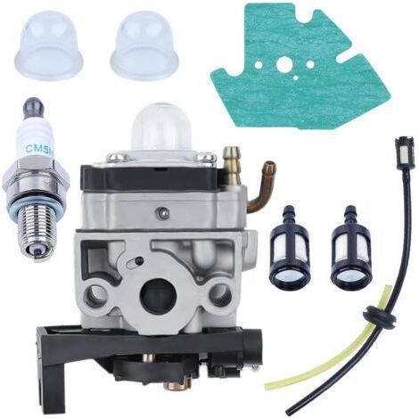 Carburatore del motore per decespugliatore compatibile con Honda GX25 GX35 GX 25 35 HHT35 HHT35S FG110, completo di guarnizione tubo, candela e kit filtro carburante, accessori di ricambio (1/5)