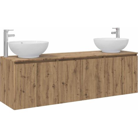 Bathroom Cabinet Set 3 pcs Artisan Oak 49.5 x 44.5 x 65 cm vidaXL (1/5)