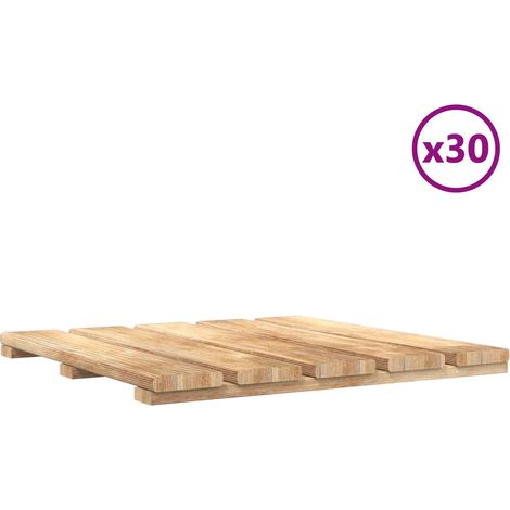 vidaXL Tile de Decking 30 uds. Marrón 50 x 50 cm Pino Impregnado Verde (1/2)