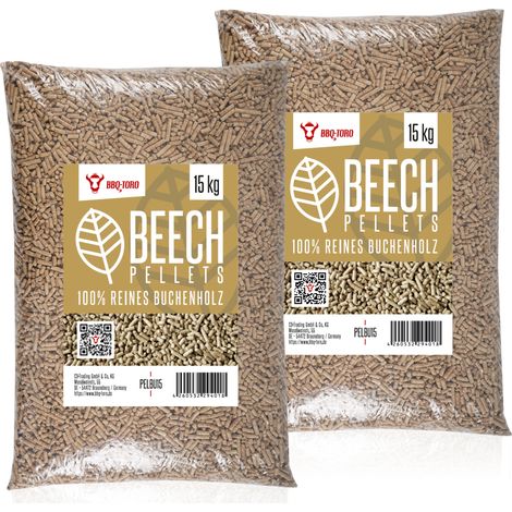 BBQ-Toro Pellet di Faggio per Grigliare 100% Legno di Faggio  30 kg  Pellet di Faggio per Barbecue (1/4)