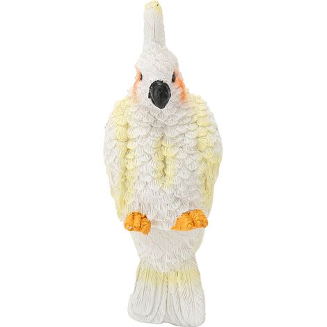 Figurines de perroquets décoratives pour aquarium, reproduction artisanale innovante en résine colorée, pendentif perroquet blanc (1/5)