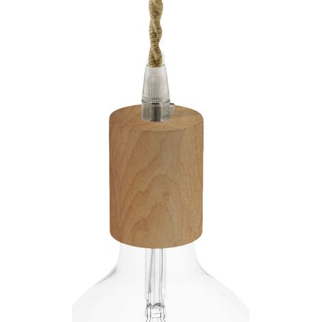 Kit portalampada E27 in legno - Finitura: Ontano