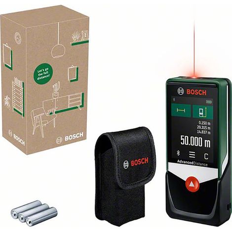 Misuratore di distanza laser digitale AdvancedDistance 50C, scatola per eCommerce