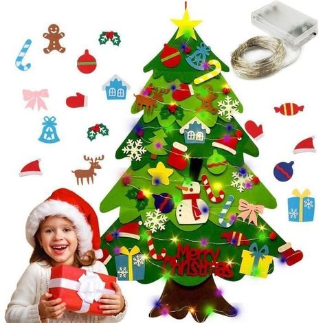 CD-Feutre Arbre de Nol 30 pices dcoration Murale Amovible Ornements Cadeaux de Nol pour Enfants Nouvel an la VILLAGE DE NOEL (1/3)