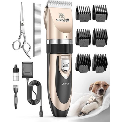 Tondeuse Chien Professionnelle Poil Long Epais Tondeuse pour Chats et Animaux Silencieux pour petits grands chiens chats animaux de compagnie (L'or) (1/5)