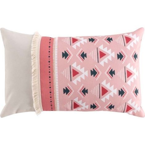 Coussin Déco à Motifs "Esmeralda" 30x50cm Rose (1/3)