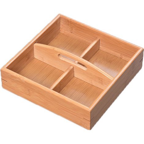 Plateau De Service En Bambou - Pour Noix Et Bonbons - Pour Apéritifs Et Légumes - Idéal Pour Fêtes Et Buffets - 1 Pièce (1/5)