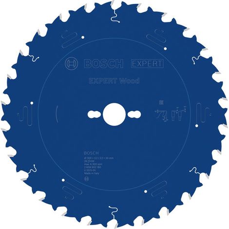 Bosch EXPERT Wood Circular Saw Blade 300 x 3.2/2.2 x 30 mm T26 2608902180 (1/4)