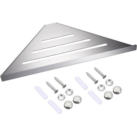 (30cm, Argent) Étagère de Douche d’Angle étagère en Acier INOX étagère Murale Triangulaire Panier de Rangement pour Salle de Bain