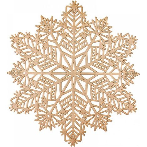 Set De Sous-Plats Et Dessous-De-Verre En Forme De Flocon De Neige - Vinyle Métallisé Lavable Anti-Dérapant - Pour Décoration De Table De Noël Mariage Fêtes - 6 Pièces (1/5)