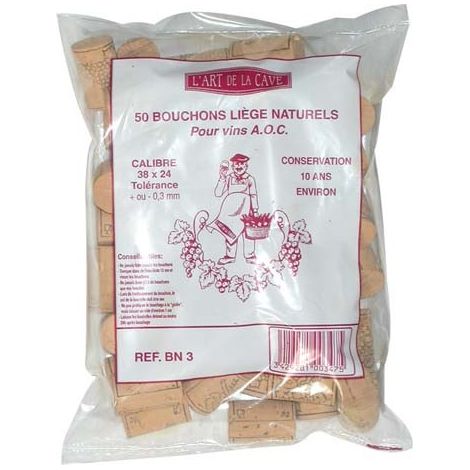 BOUCHONNERIE JOCONDI - Bouchon cylin.38x24 natur.sac50