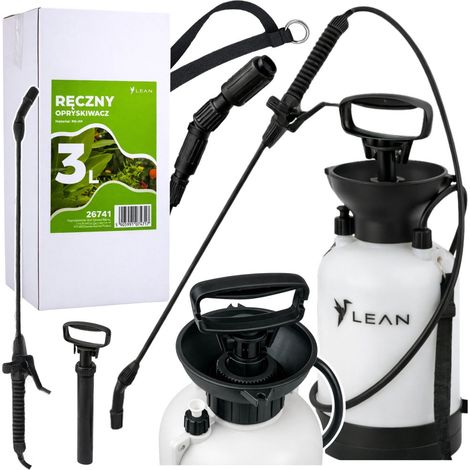 Spruzzatore a pressione portatile da 3 litri con ugello regolabile e tracolla per il giardino. (1/5)