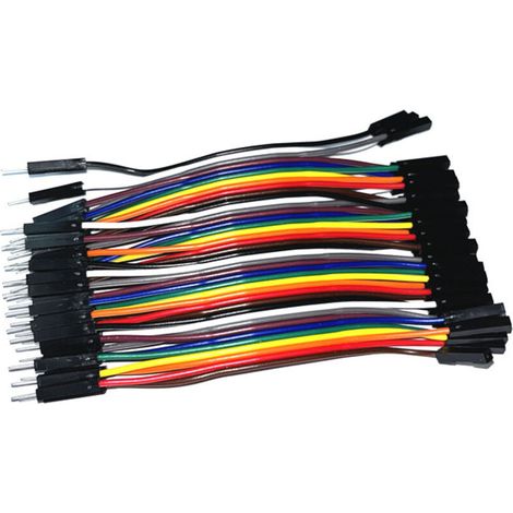 Câble plat coloré de 10 cm de long, connecteur mâle-femelle DuPont 40P, filetage M16, pas de vis de 2,54 mm