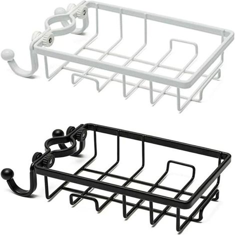 Cuisine Robinet Éponge Éponge Savon Vidange Tissu Boîte De Rangement Savon Sèche-Serviettes Étagère Bouchon(2Pcs,Blanc et Noir) (1/5)