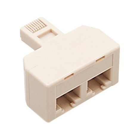ADAPTADOR TELEFONIA 2 CONEXIONES MARFIL