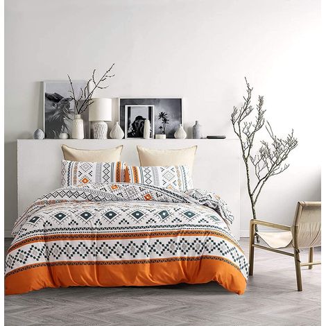 Beijiyi – Housse de couette 200x200cm avec 2 taies 50x75cm – Marbre noir et blanc réversible – 100% microfibre hypoallergénique