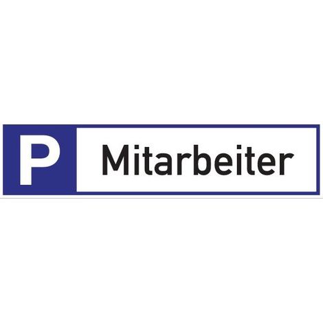 Signalisation de places de stationnement stationn. p. employs L460xl110 mm aluminium blanc/bleu/noir
