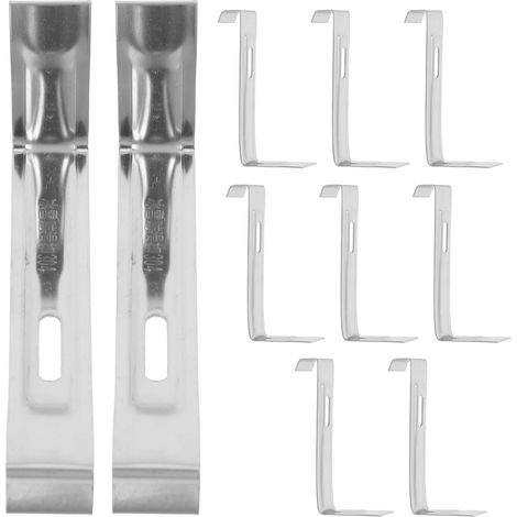 10 clips de fixation, 100 mm, inox, pour toiture et décoration (1/5)