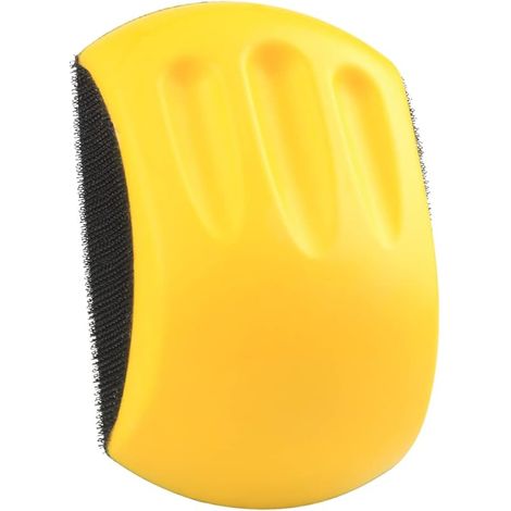 Bloc de Ponçage Cale à Poncer Jaune Manuel, 5 Pouces Support de Disques Auto-Agrippante à Main en Forme de Souris pour Ponçage et Polissage de Carrosserie Menuiserie Meubles en Bois (1/5)