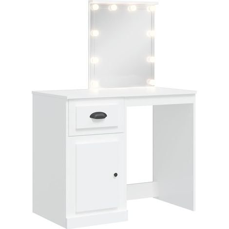 Maison Exclusive - Tocador con luces LED blanco 90x42x132,5 cm (1/5)