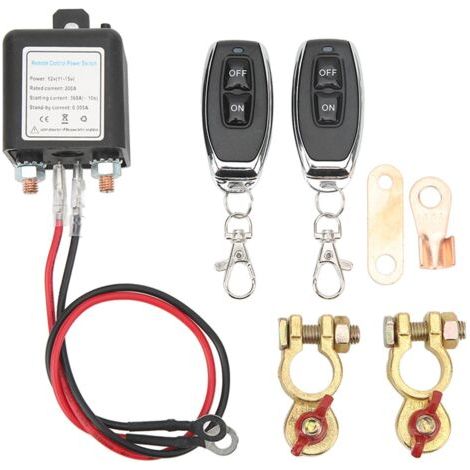 DC12V Coupe Batterie à Distance, Coupe Circuit de Voiture Anti Vol Empêche La Décharge de La Batterie, Courant élevé Coupe Batterie Maître pour RV ATV Voiture Bateau, Distance de Contrôle(2)