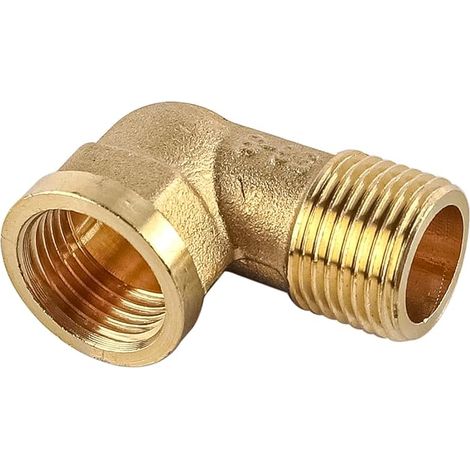 Raccords coudés en laiton à 90 degrés Pièces de tuyau 1/2 BSP mâle x 1/2 PT femelle (1/5)