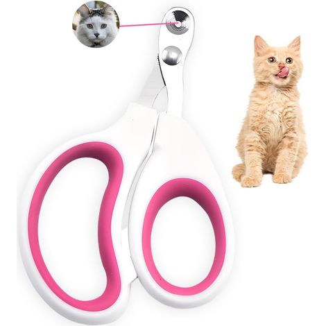 Coupe Griffes Chat, Professionnel Coupe Ongle Chat, avec Sécurité Positionnement Trou, Coupe Griffe Lapin Pour Chatons, Lapins, Cobayes, Oiseaux, Chiots, Et Petits Animaux (Simple Trou, Rose) (1/5)