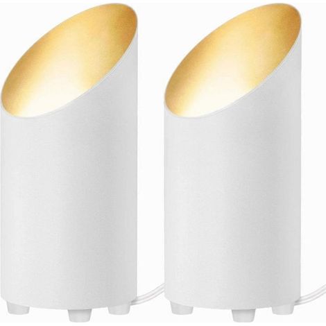 Lot de 2 spots encastrés pour éclairage indirect sur pied, 5 W, avec ampoules LED GU10 2700 K, prise américaine. (1/5)