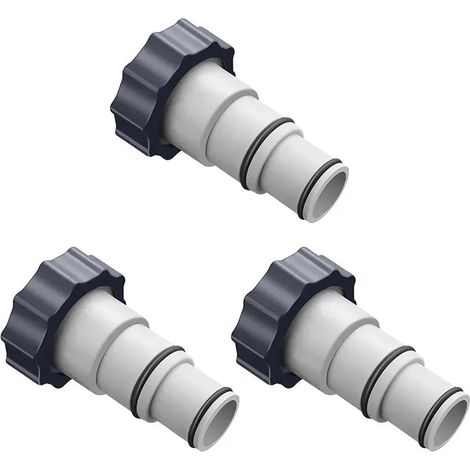 Accessoires de piscine (3 pièces) Adaptateur de tuyau de piscine Intex, connecteur fileté 1-5 pièces pour pompe de piscine hors sol, filtre, support de tuyau universel, accessoires de rechange (1/5)