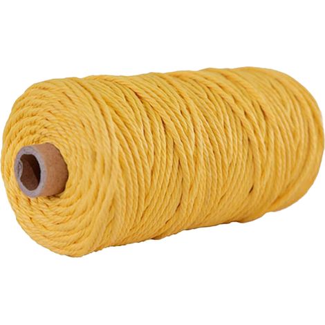 Cordon en coton de 3 mm, cordon coloré, corde beige torsadée pour loisirs créatifs, macramé, bricolage, textile pour la maison, mariage, décoration, 110 yards (90,6 m) (1/5)