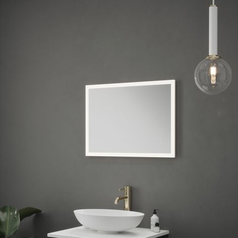 Helsinki LED Mirror - 500 x 700 x 24mm IP44 Rated Diffused Border Natural White 4000K Demister (1/5)