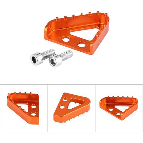 Pédale de frein arrière moto CNC, repose-pieds aluminium orange pour RC125/200/390 et 690/990, embout renforcé, accessoire pièce moto (1/5)