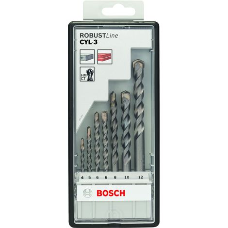 Set de brocas para hormigón Robust Line CYL-3 7 unidades de 4 - 12 mm  BOSCH 2607010545 (1/4)